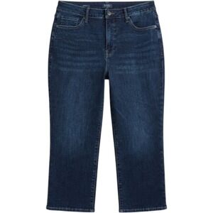 NYDJ Womens Capri Jeans Dark Wash Stretch Denim Size 16W